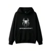 连帽黑正面展示 BUZO CON CAPUCHA UNISEX SPIDERMAN, ESTAMPADO FRENTE Y ESPALDA EFECTO VINTAGE
