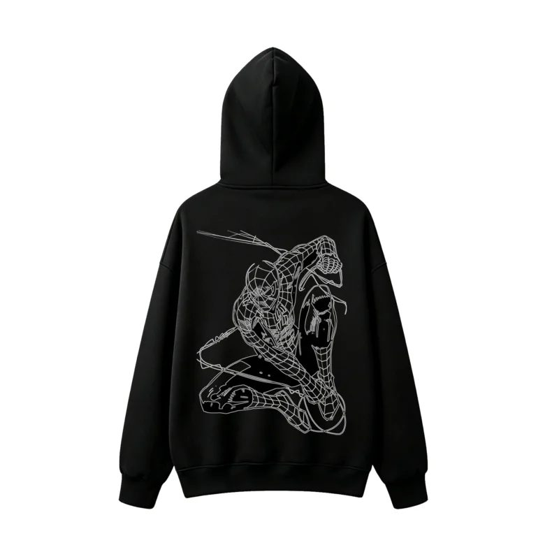 SUDADERA CON CAPUCHA SPIDER-MAN DOBLE ESTAMPADO TRAZO DE CÓMIC
