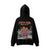 连帽黑背面展示 BUZO CON CAPUCHA UNISEX SPIDER-MAN DOBLE ESTAMPADO CÓMIC RETRO CIUDAD