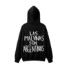 连帽黑背面展示 BUZO CON CAPUCHA UNISEX DOBLE ESTAMPADO LAS MALVINAS SON ARGENTINAS
