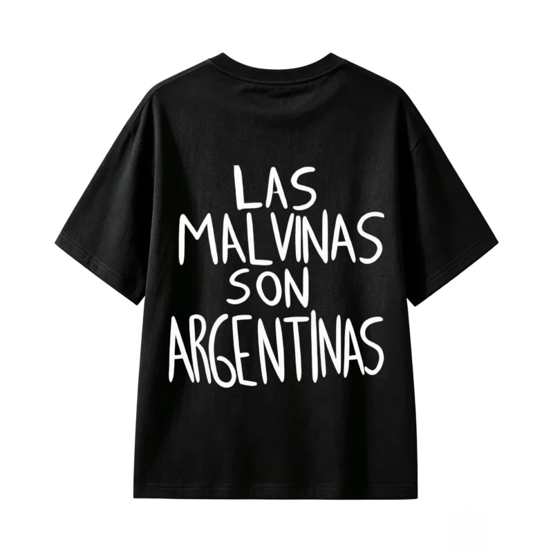 REMERA DE ALGODÓN UNISEX DOBLE ESTAMPADO LAS MALVINAS SON ARGENTINAS